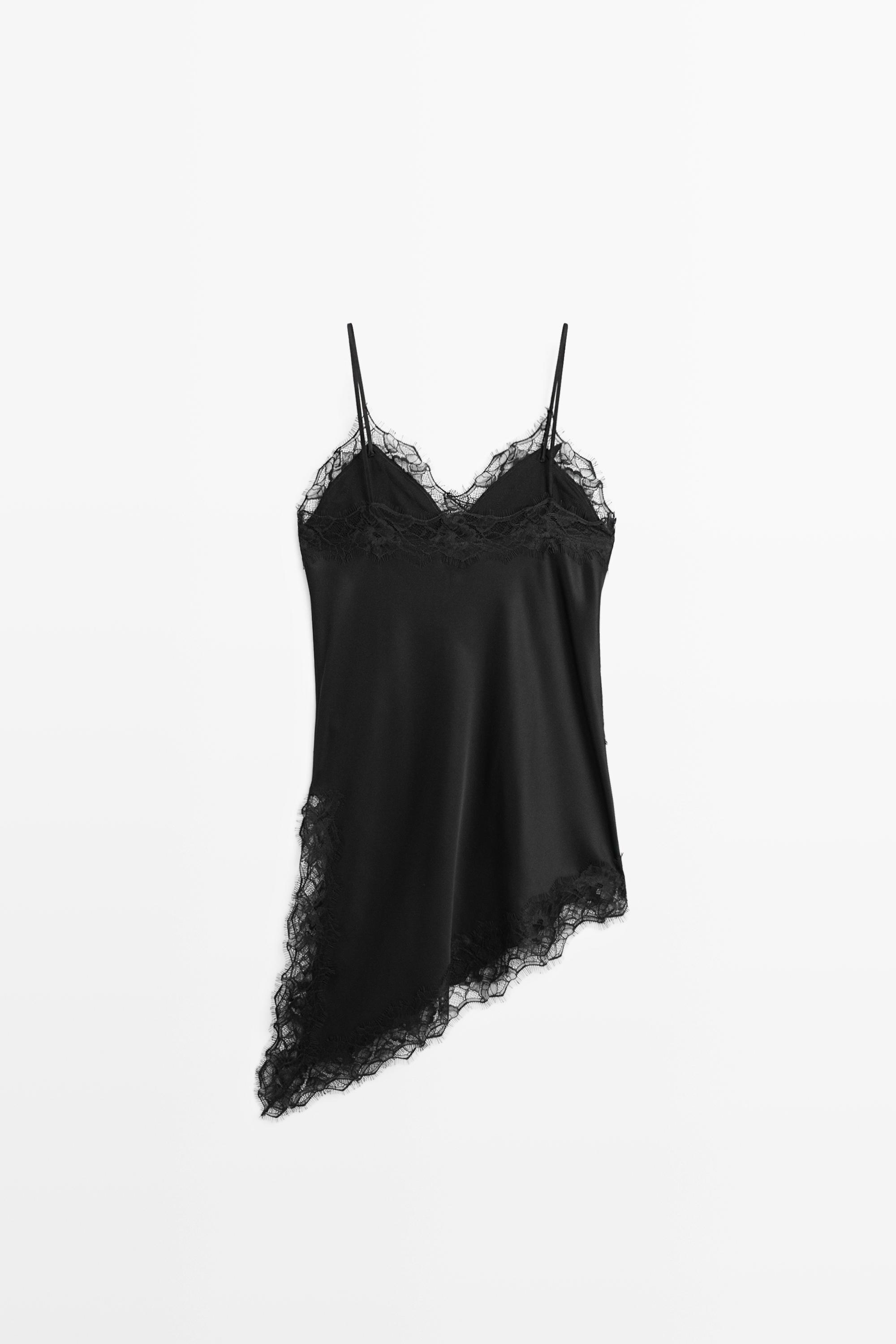Asymmetric thin strap camisole top
